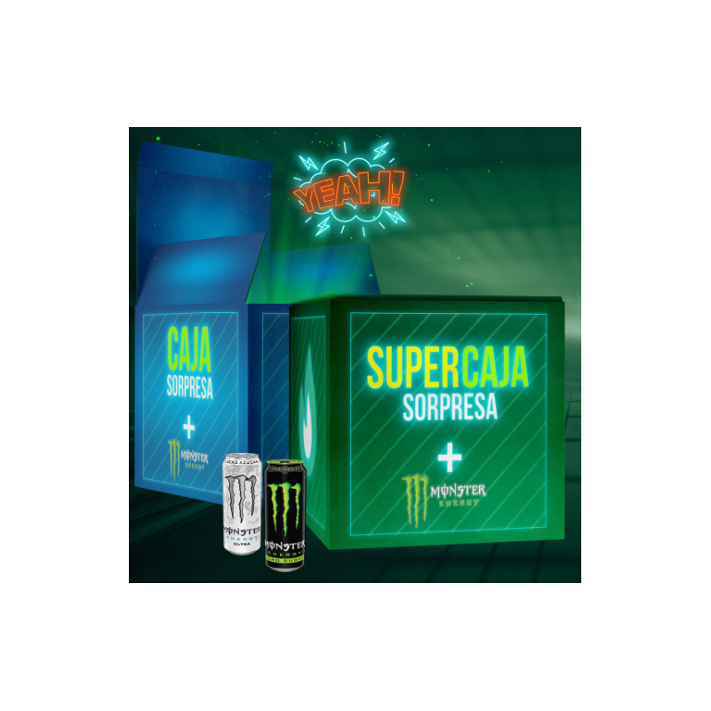 SUPER Caixa surpresa + 2× latas de Monster