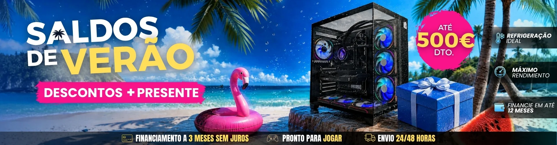 Saldos de Verão Nitropc — até 500€ de desconto, descontos + presente