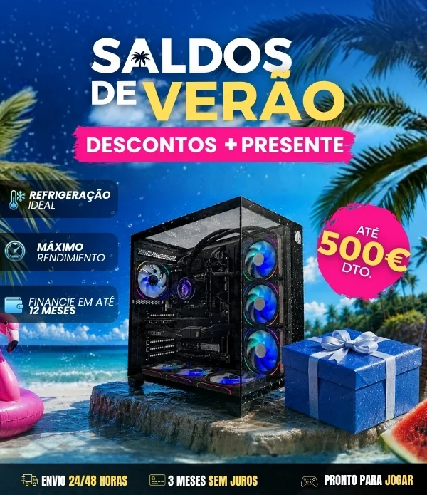 Saldos de Verão Nitropc — até 500€ de desconto, descontos + presente