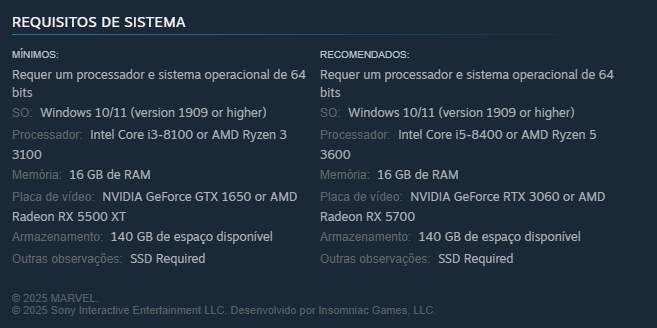 requisitos do spider man 2 para pc