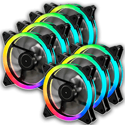 7 ventoinhas LED RGB + Neón