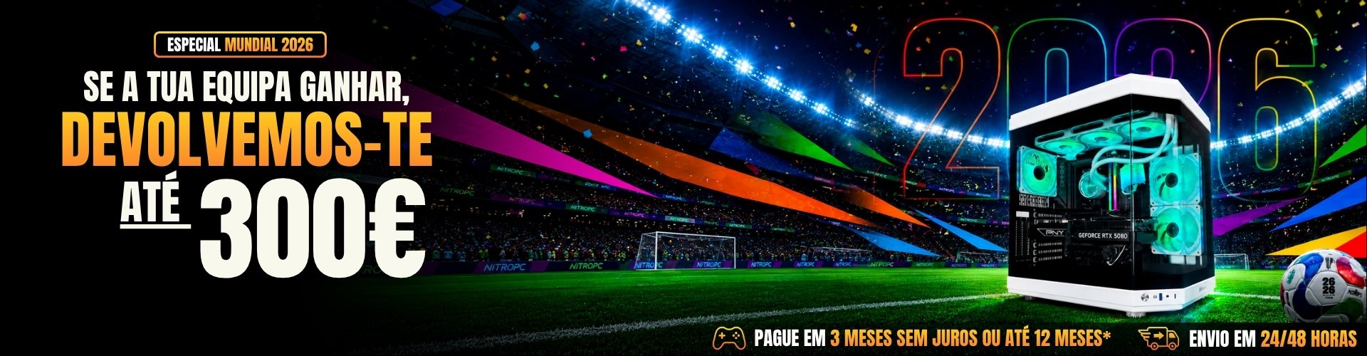 Mundial 2026 · Se a tua equipa ganhar devolvemos-te até 300 €